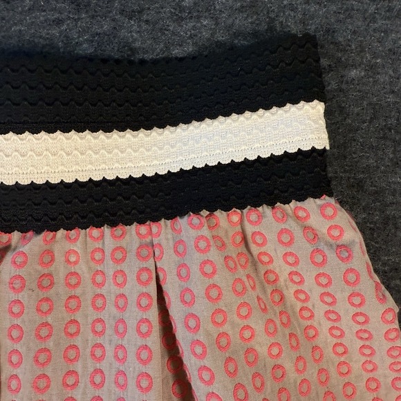 Maeve Anthropologie Pleated Swing Skirt Smal Pink Elastic Waist Pockets - Picture 2 of 6